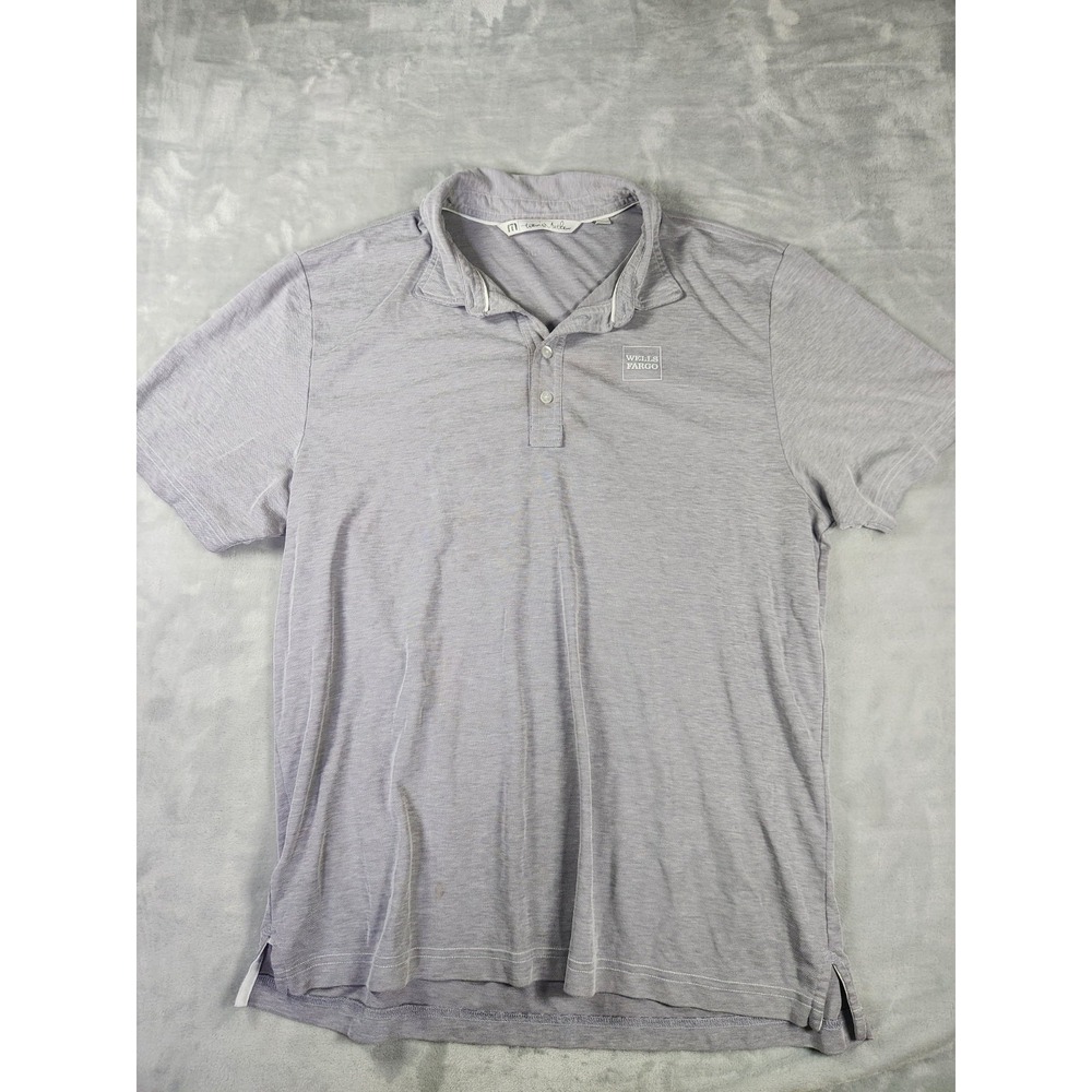 Travis Mathew Performance Polo Shirt Upgrade Heather Quiet Shade Wells Fargo XL
